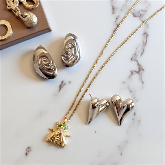 Buzz Charm with Spiky Heart & Shield